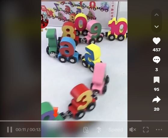 TikTok Numbers Train Set