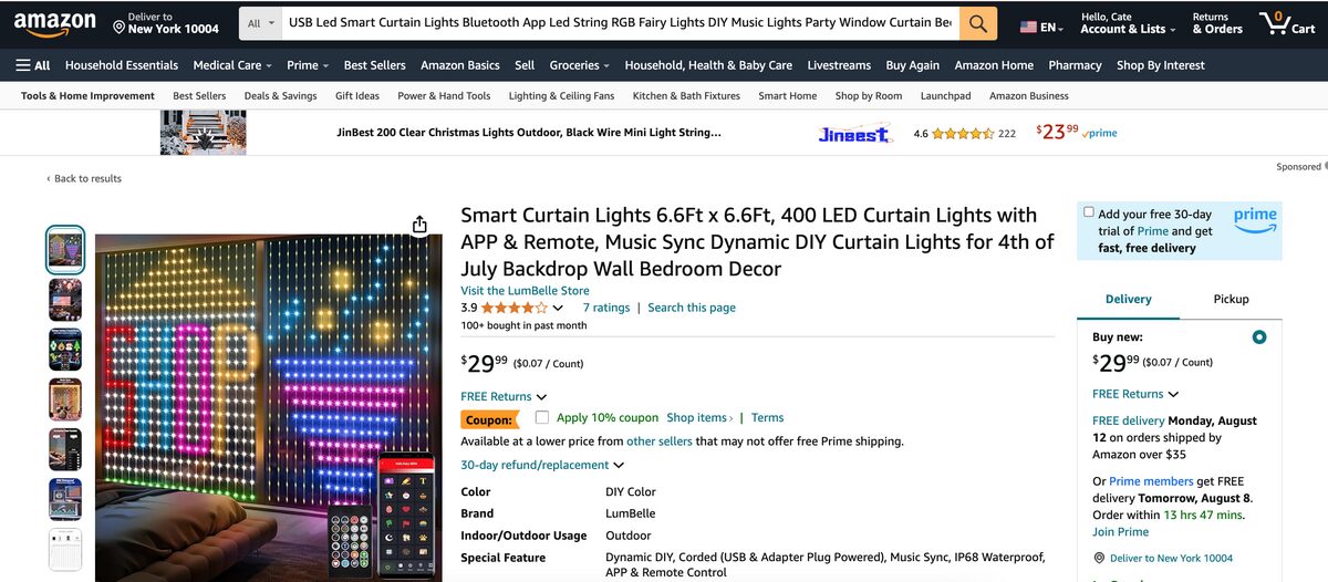 best items to dropship LED Smart Curtain Lights