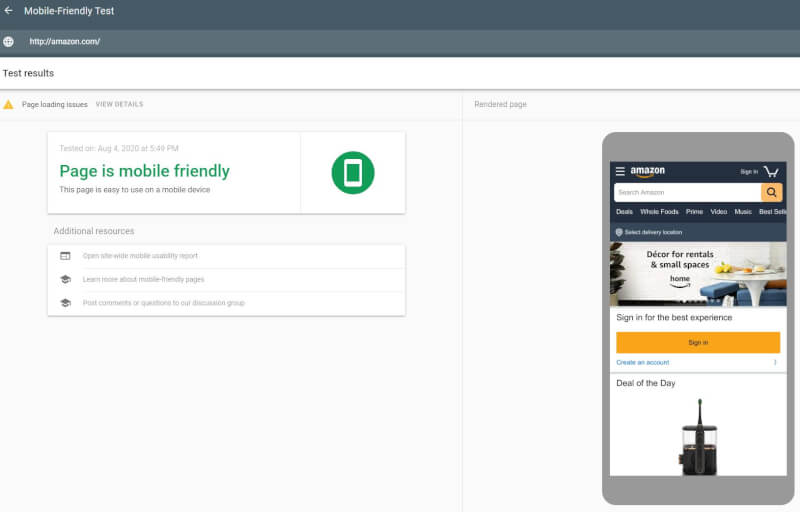 Google's Mobile-Friendly Test