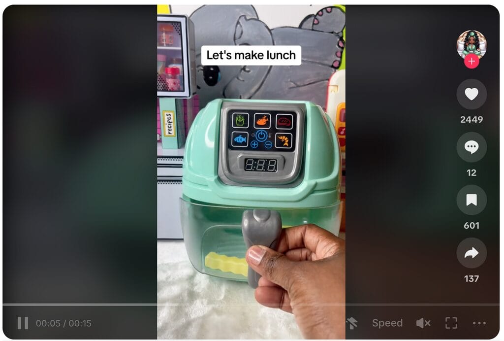 toy air fryer tiktok ad