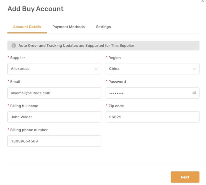 add buy account autods