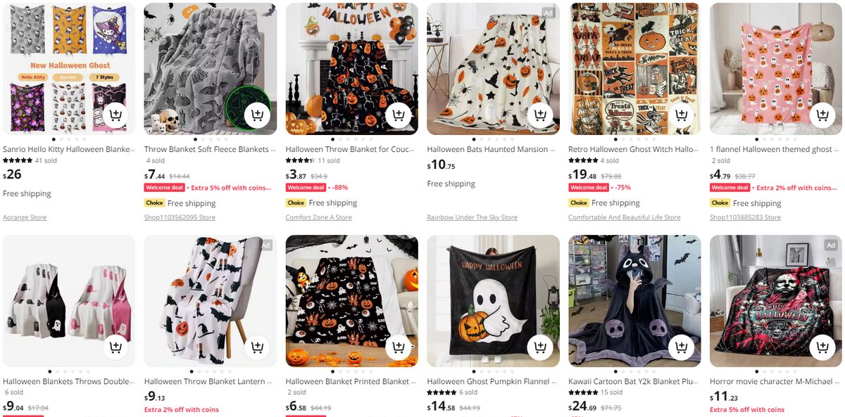 halloween blankets dropshipping products