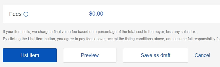 ebay list the item