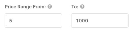 price range autods pricing settings