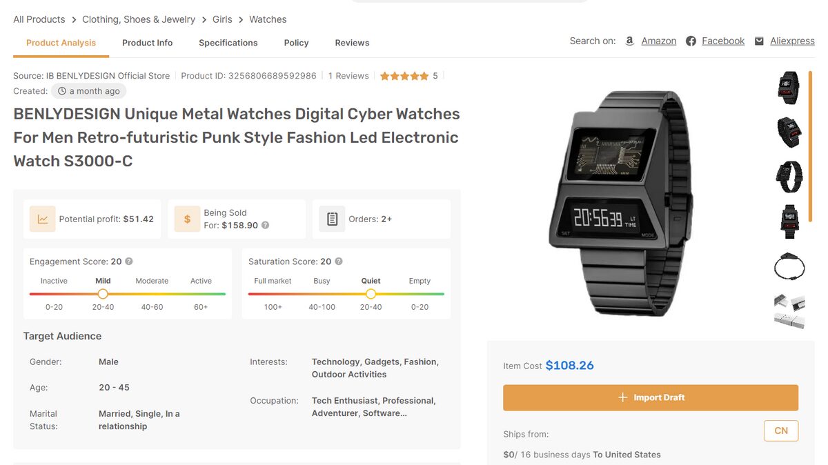 metal watches high profit margin products