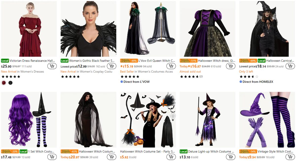 witch halloween costumes