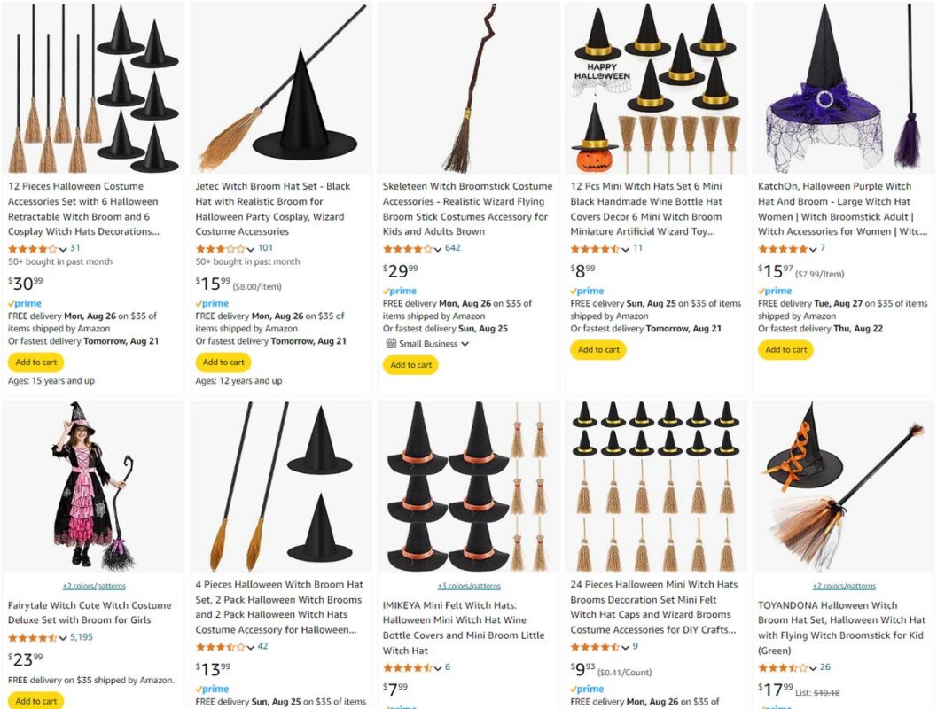 witch hat & broom set halloween dropshipping product