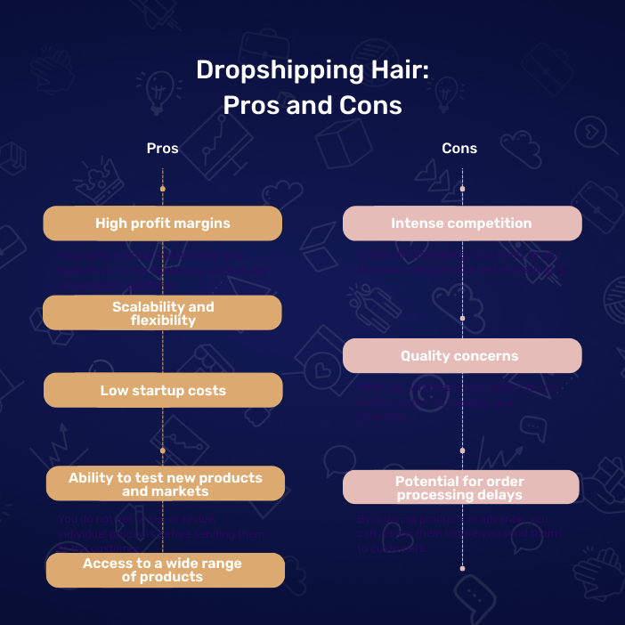 dropshipping hair pros and cons