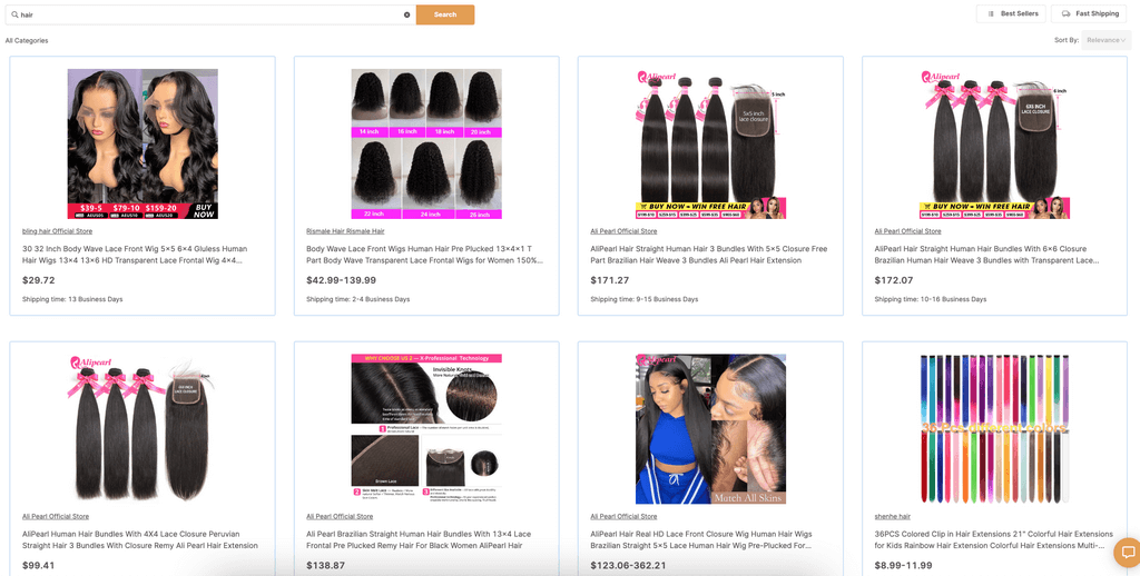 AutoDS dropshipping hair suppliers