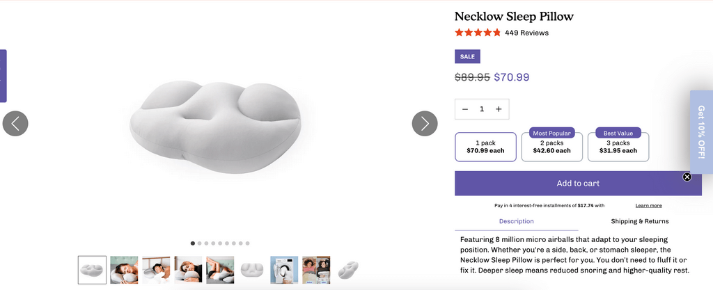 Memory Foam Cloud Pillow Sellers Website