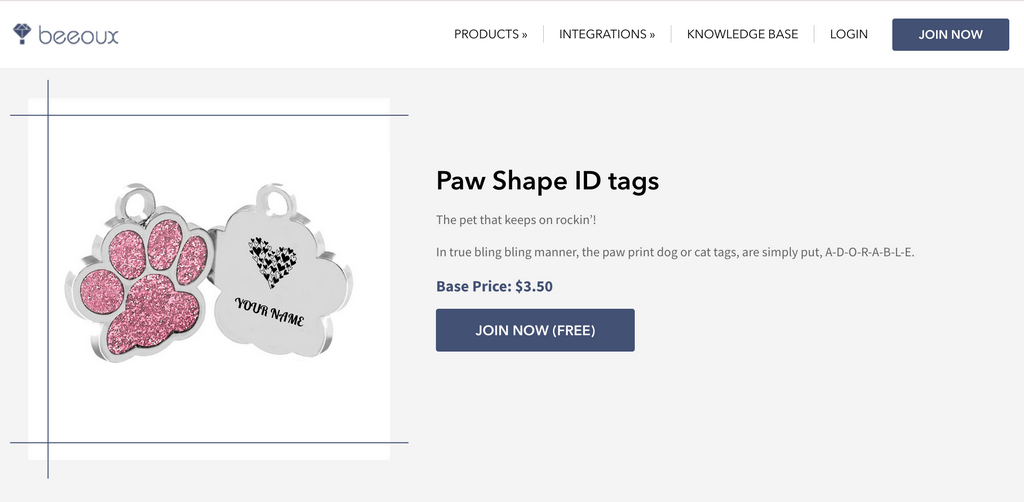 Beeoux POD dog tag