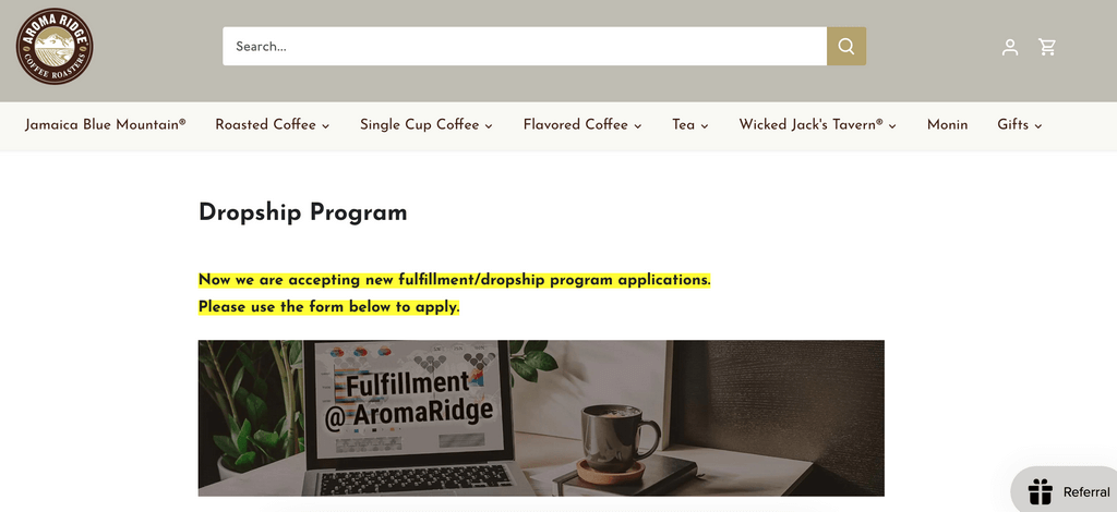 Aroma Ridge Coffee Dropshipping