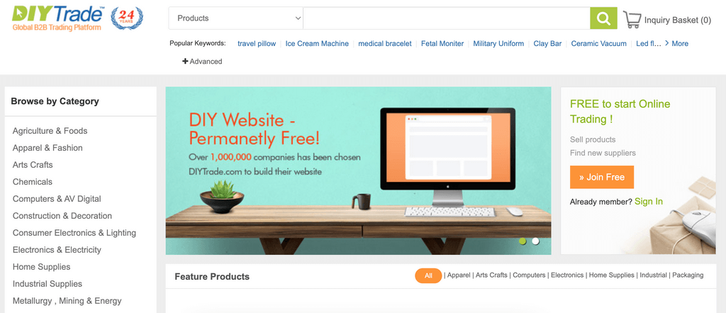 diytrade chinese website like alibaba