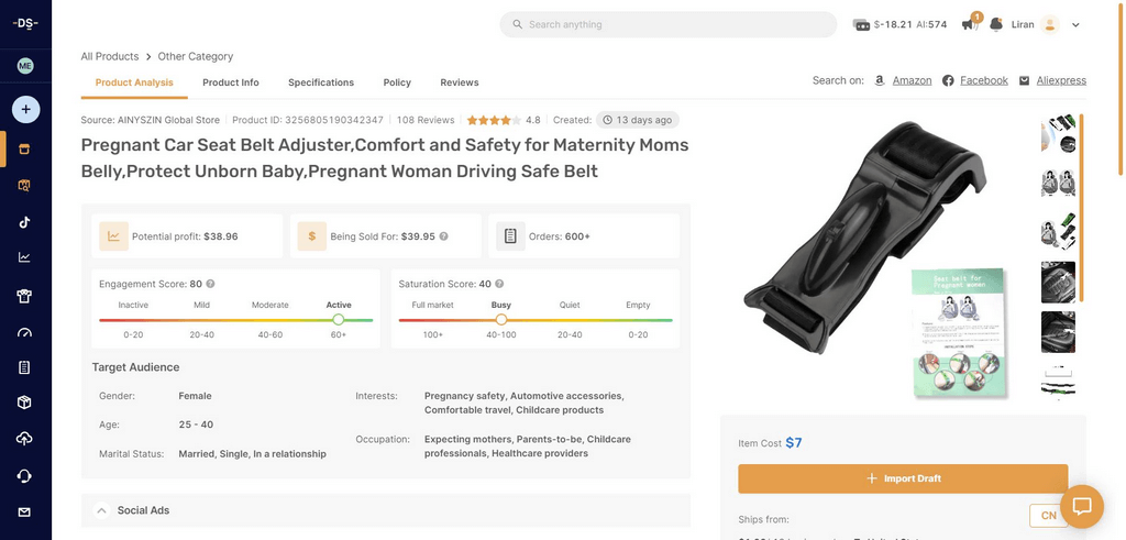 Pregnant Car Seatbelt best items to dropship