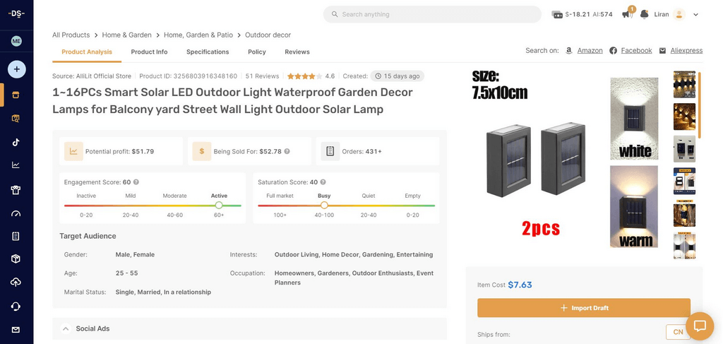 Smart Solar Lights best items to dropship