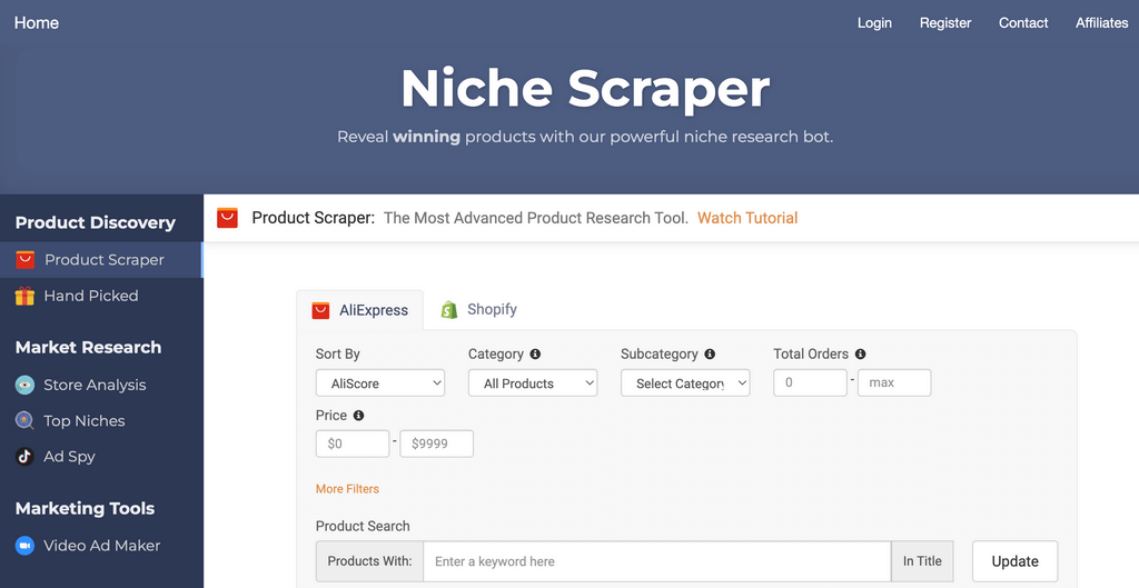 nichescraper dropshipping spy tools