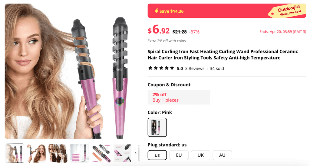 Spiral Curling Iron