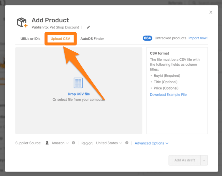 AutoDs Upload CSV