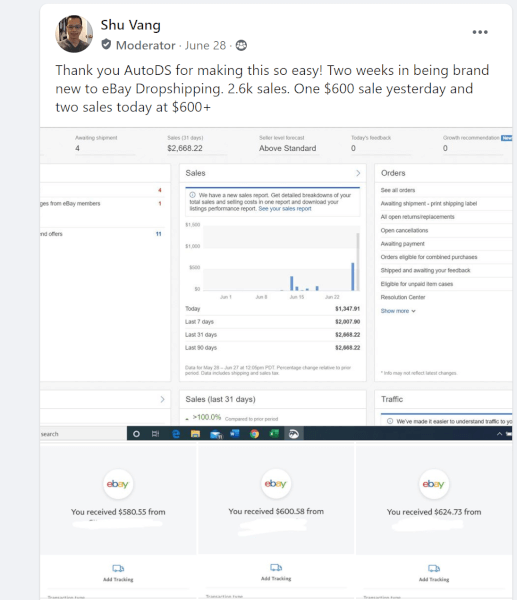 3000 dollars in sales using autods in under two weeks 