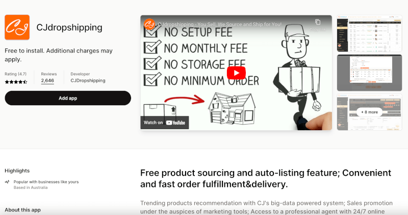 cjdropshipping shopify app