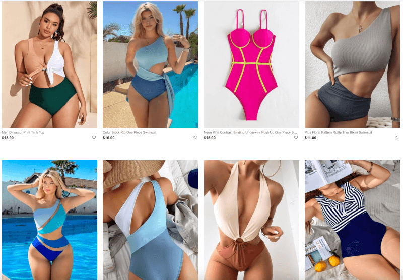 Colorblock One-Piece Swimsuit top 10 products Shein dropshipping