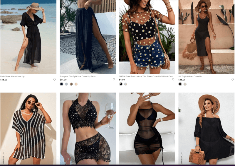 Black Sheer Cover-Up top 10 products Shein dropshipping