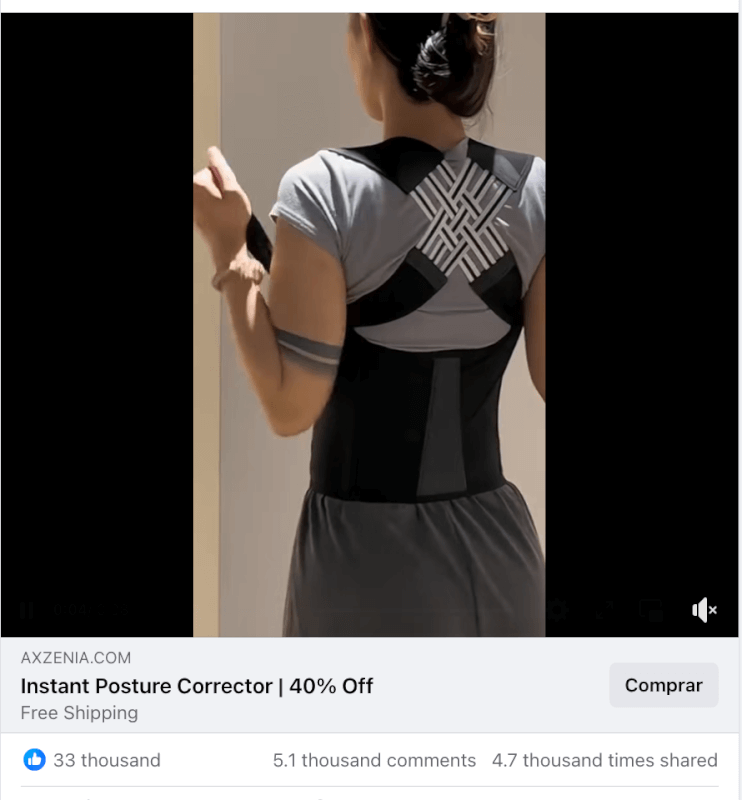 products to dropship posture corrector facebook ad