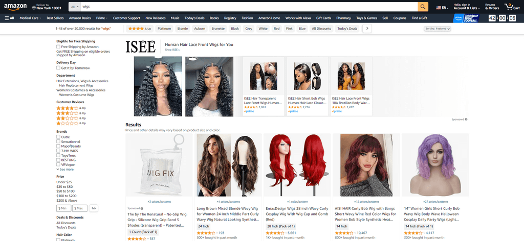 amazon dropship wigs supplier