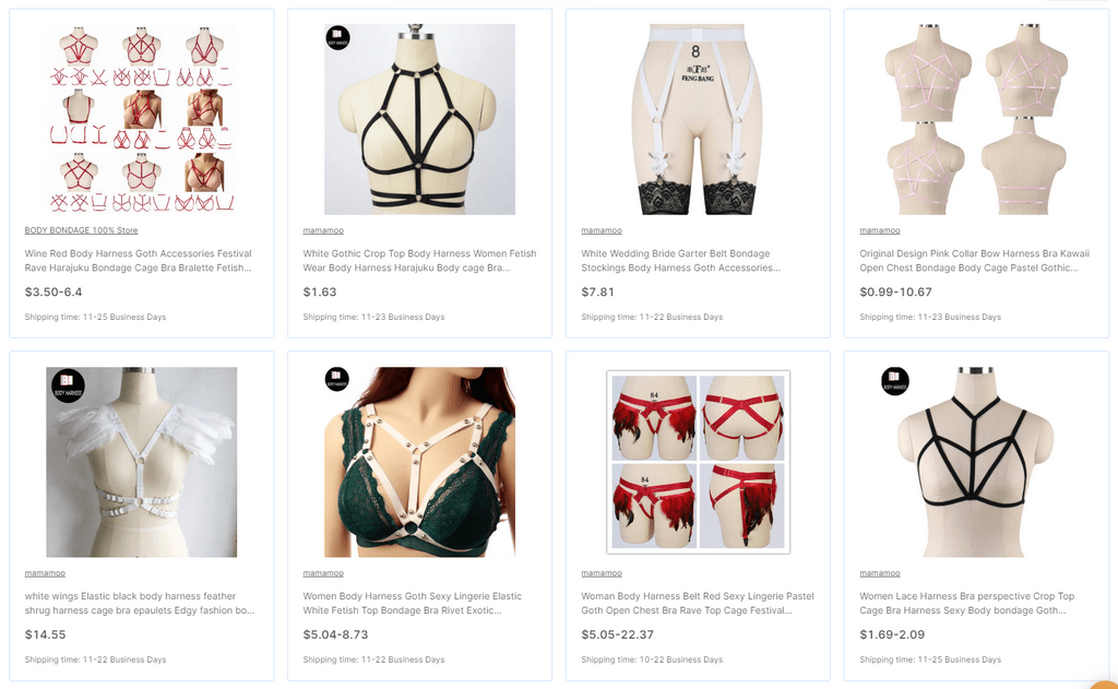 AutoDS body harness dropshipping lingerie