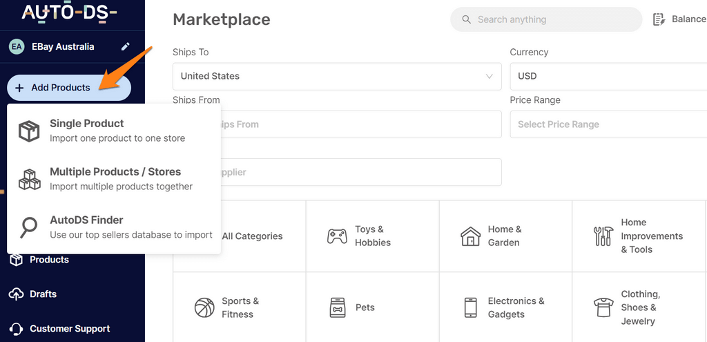 Automatically add products to your store with AutoDS