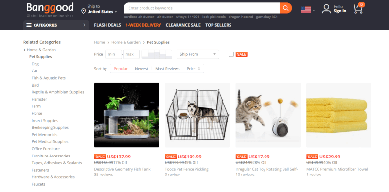 Banggood pet dropshipping suppliers