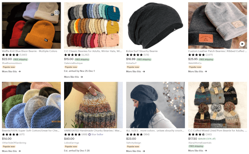 Etsy Dropshipping Beanie Hats