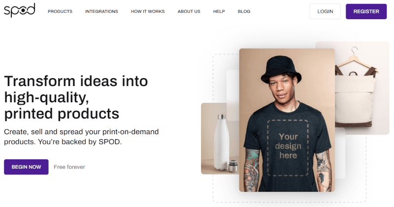 Dropshipping T-Shirt POD Company SPOD