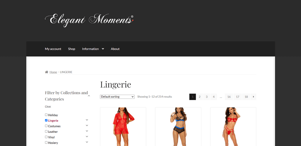 Elegant Moments dropshipping lingerie