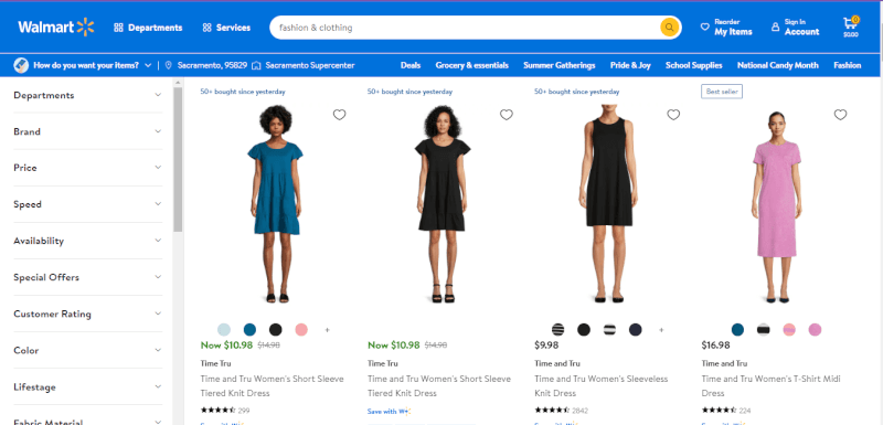 Fashion & Clothing Walmart shopify niches