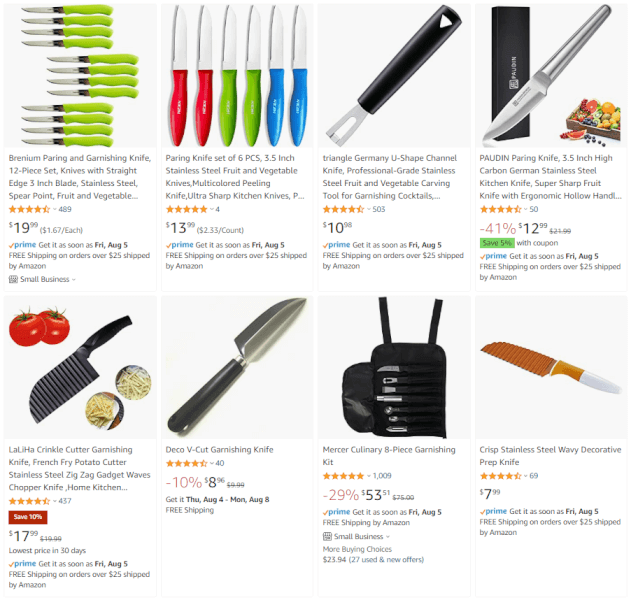 Dropship Garnishing Knives