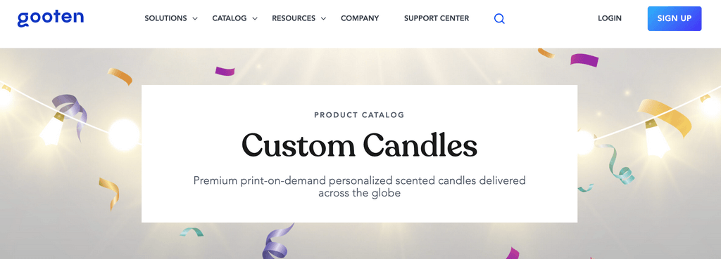 Gooten print on demand candles supplier