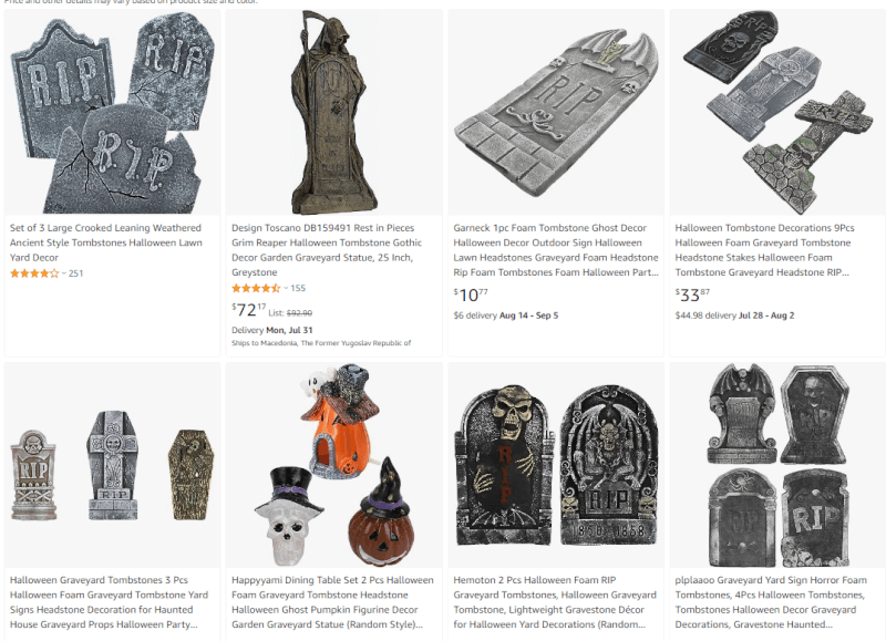 foam graveyard tombstones