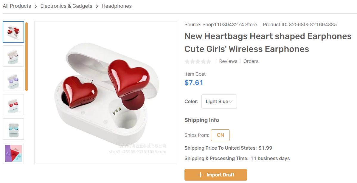 Heart shaped earphones