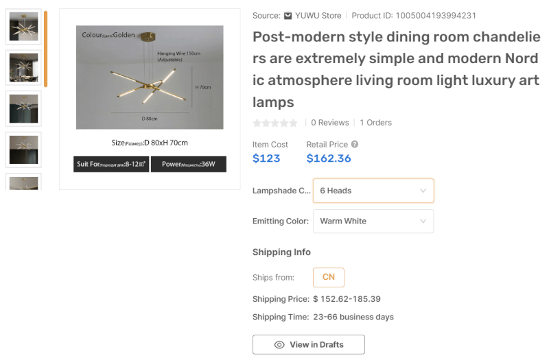 High Ticket Dropshipping Modern Spider Chandelier