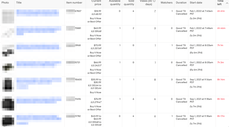 listings eBay seller hub