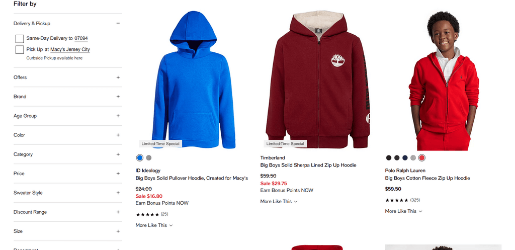 Macy's Plain Unisex Hoodie Sweatshirts