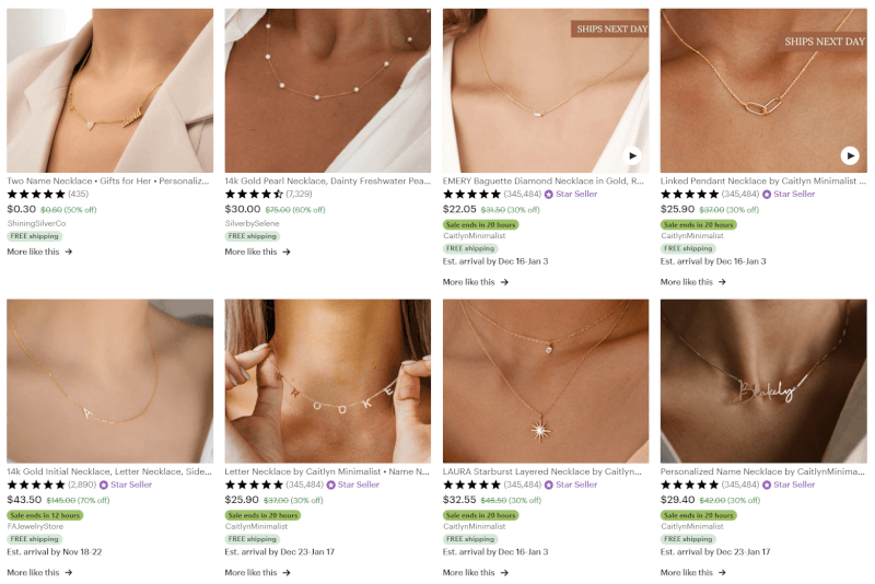 Etsy Dropshipping Minimalist Necklaces