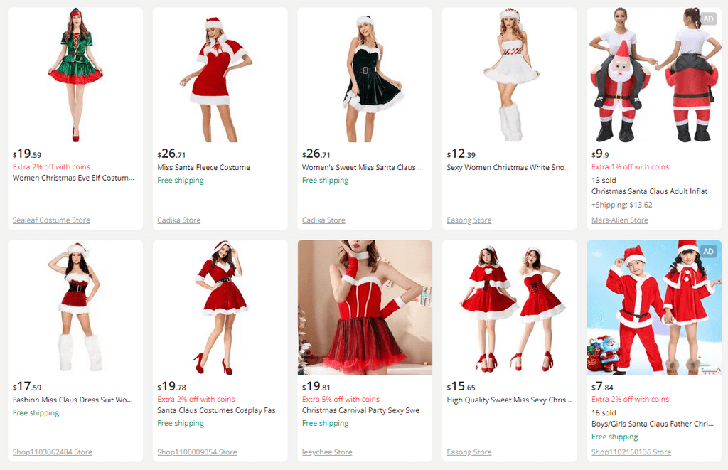 Misses Claus Costume AliExpress