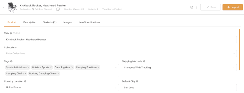 Optimizing Dropshipping Product Imports