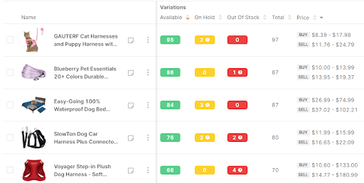 price and stock monitoring