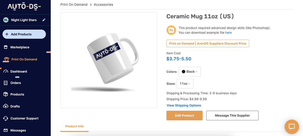 Print on demand product mug