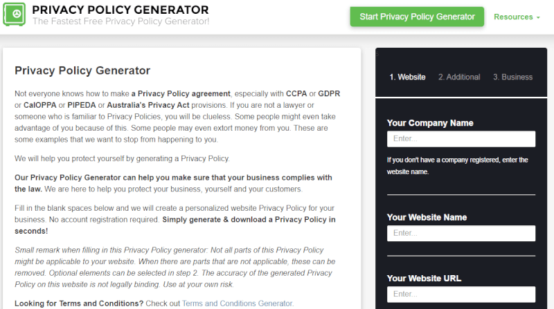 Privacy Policy Generator