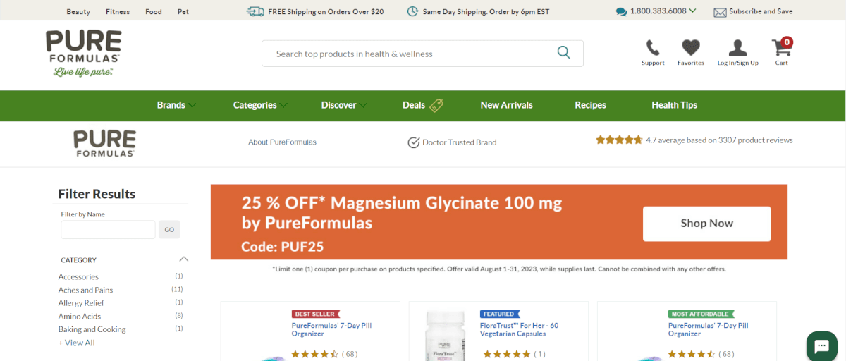 pure formulas supplement dropshipping supplier