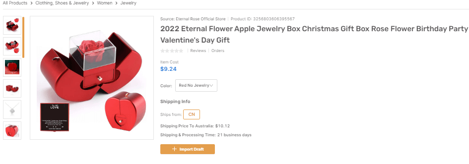 Rose Flower Necklace With Box shopify dropshipping products